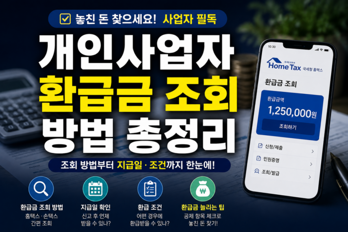 개인사업자 환급금 조회 방법