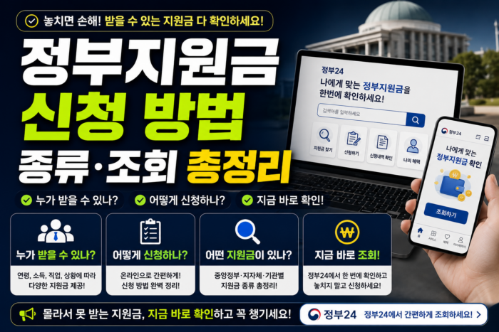 정부지원금 간편 조회 안내