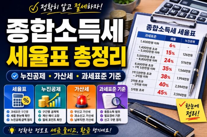 종합 소득세 세율표 총정리