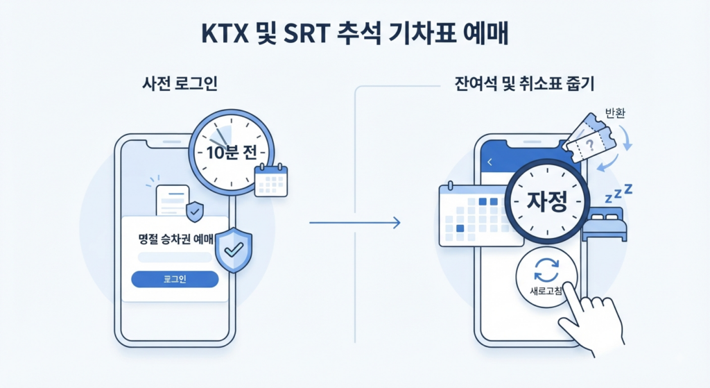 KTX 및 SRT 추석 기차표 예매 경로와 실전 노령